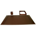 Rustic Brown 3 Piece Top Grain Leather Desk Set